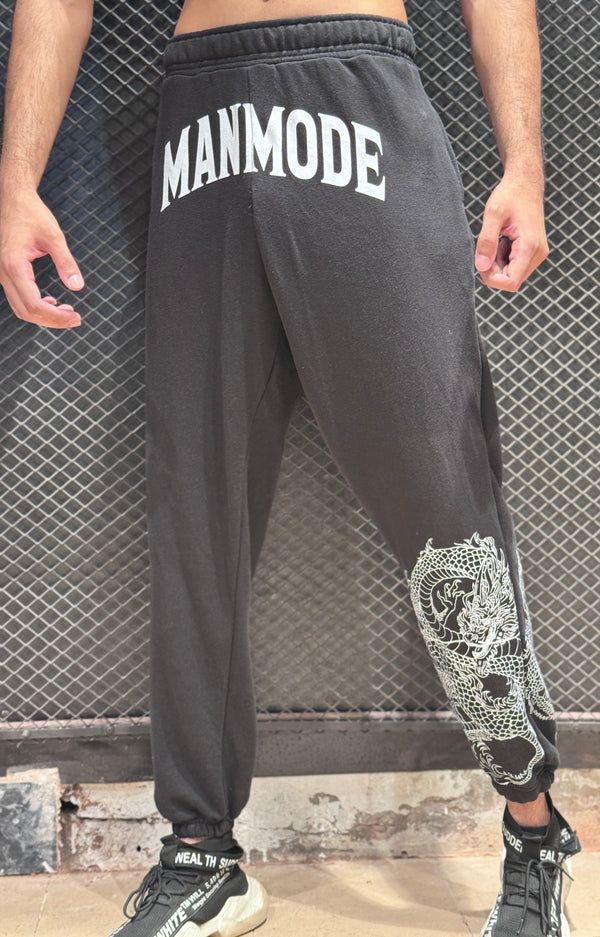 Dragon Graphic Oversized Trouser (BLACK)