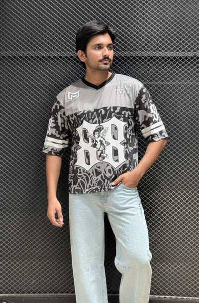 Embrace The Chaos: Oversized Mesh Streetwear Jersey